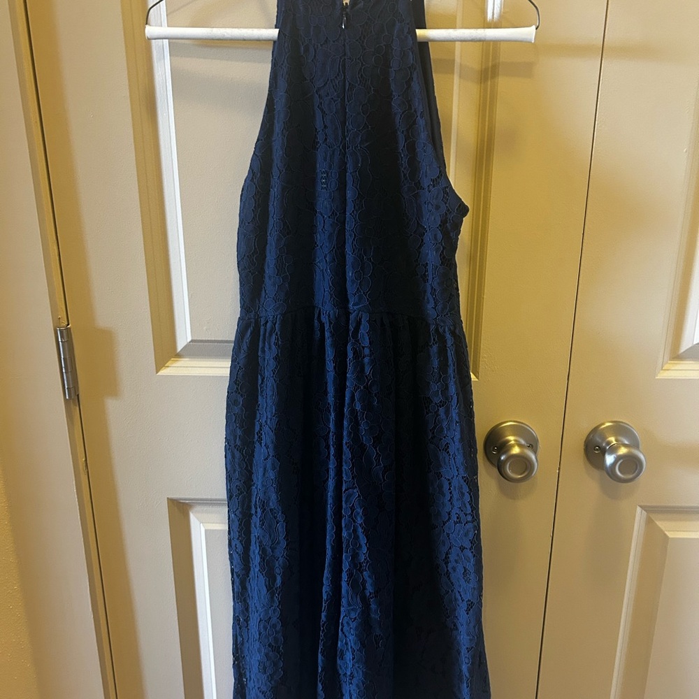 Soprano Midnight Blue Floral Lace Dress